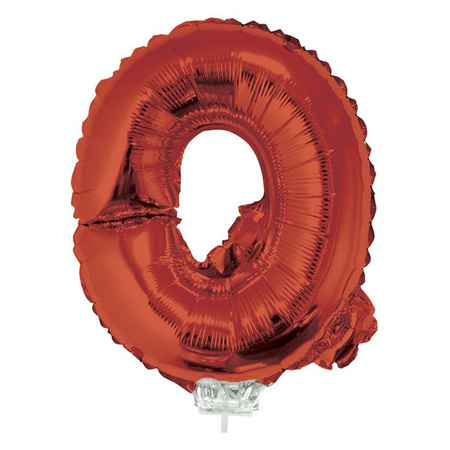 Red inflatable letter balloon Q on a stick