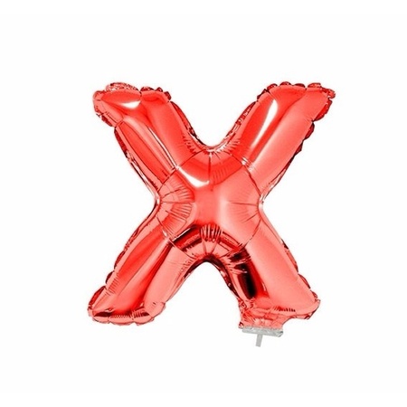 Rode opblaas letter ballon X folie balloon 41 cm