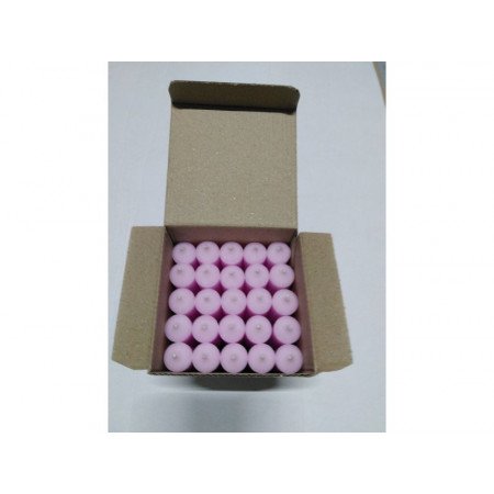 Set van 25x lila paarse kaarsen/dinerkaarsen 18 cm 7-8 branduren