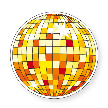 Seventies/eighties disco theme hanging disco ball decoration 28 cm