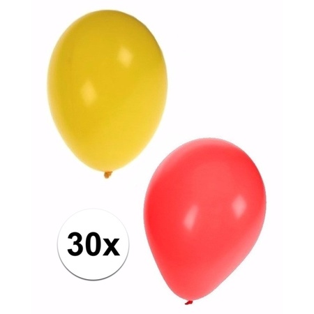 5 december versiering ballonnen rood/geel 30 stuks