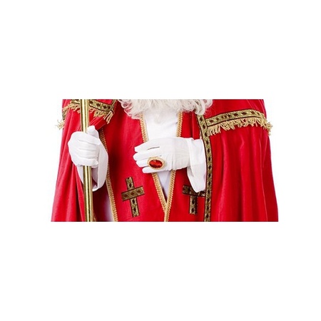 Katoenen Sinterklaas handschoenen wit