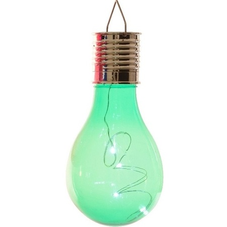 4x Buiten LED wit/blauw/groen/geel peertjes solar lampen 14 cm