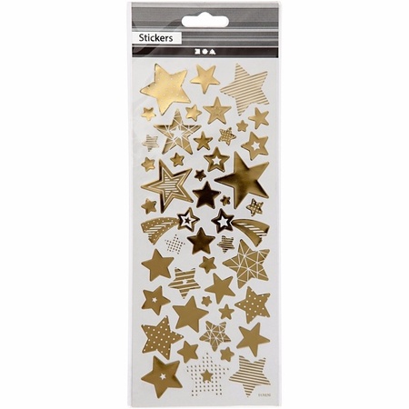 Gold star stickers 52x pieces
