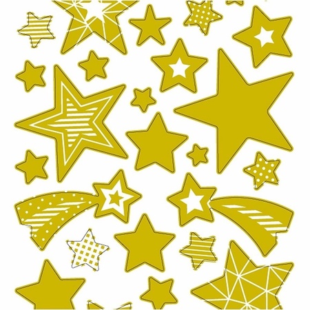 Gold star stickers 52x pieces
