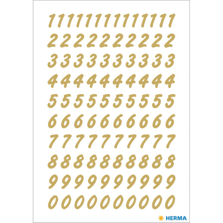Sticker sheets with 208x numbers 0-9 black/transparant 8 mm