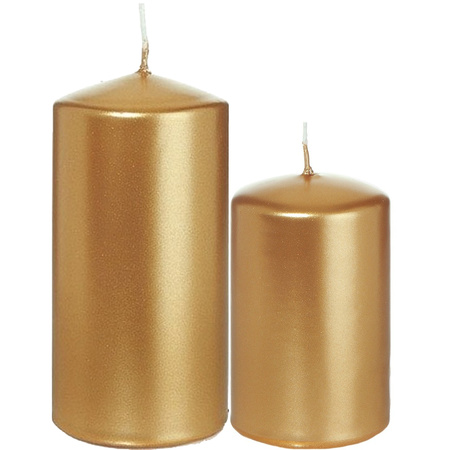 Stompkaarsen set van 4x stuks goud 8 en 12 cm