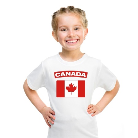 Canadese vlag kinder shirt wit