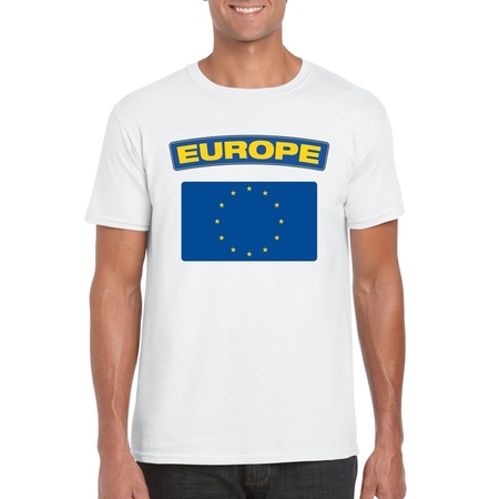 Europese vlag shirt wit heren
