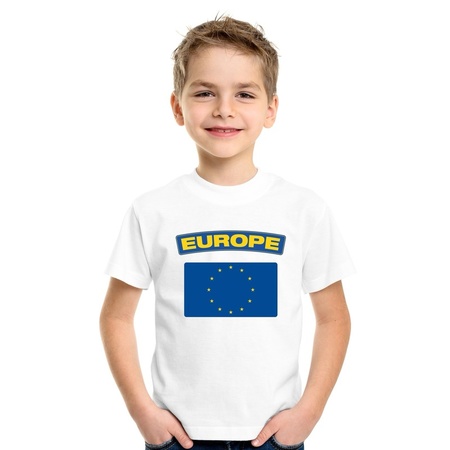 Europese vlag kinder shirt wit