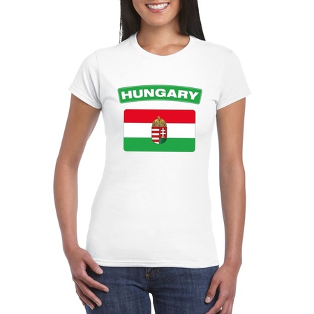 Hungary flag t-shirt white women
