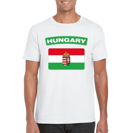 Hongaarse vlag shirt wit heren