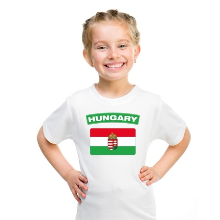Hongaarse vlag kinder shirt wit