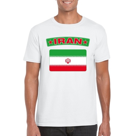 Iraanse vlag shirt wit heren