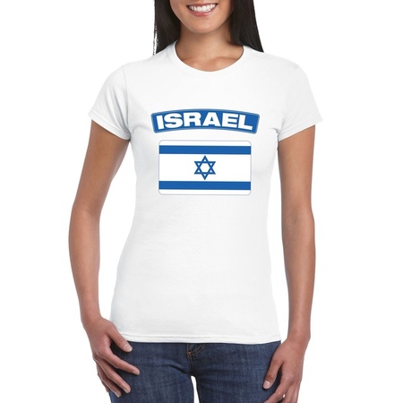 Israelische vlag shirt wit dames