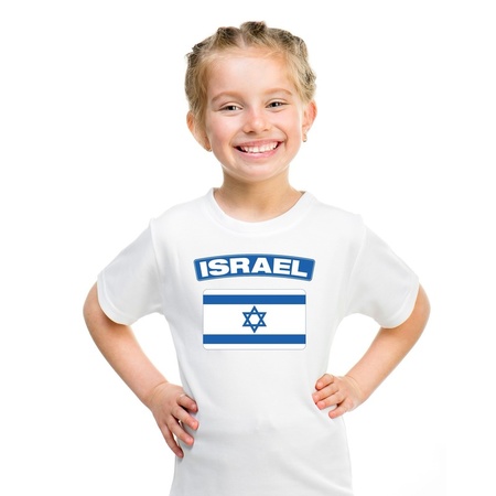Israelische vlag kinder shirt wit