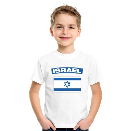 Israel flag t-shirt white children