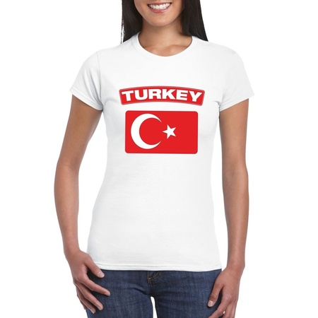 Turkse vlag shirt wit dames