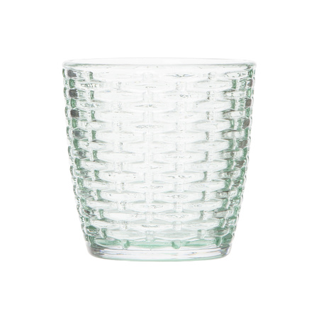 Tealight holders glas mint green 9 x 9 cm stone motif 