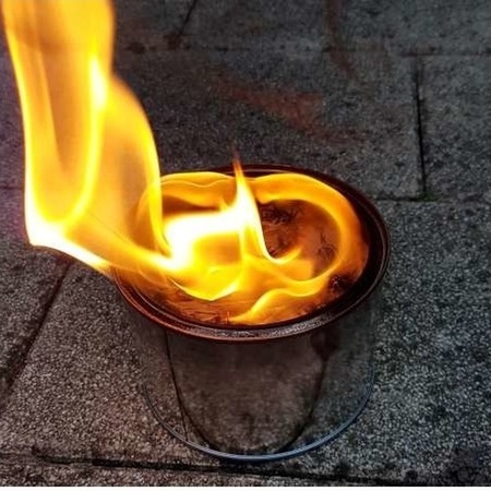 Tuinfakkel vuur verlichting in blik 11 x 7,5 cm 4 branduren