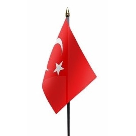 Turkey table flag 10 x 15 cm with base