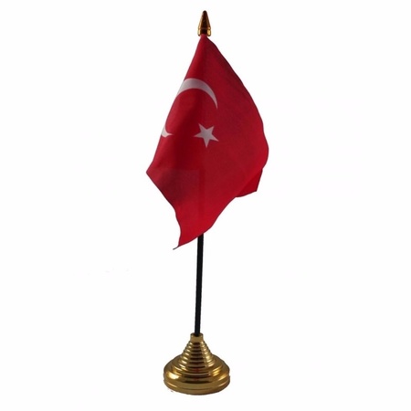 Turkey table flag 10 x 15 cm with base