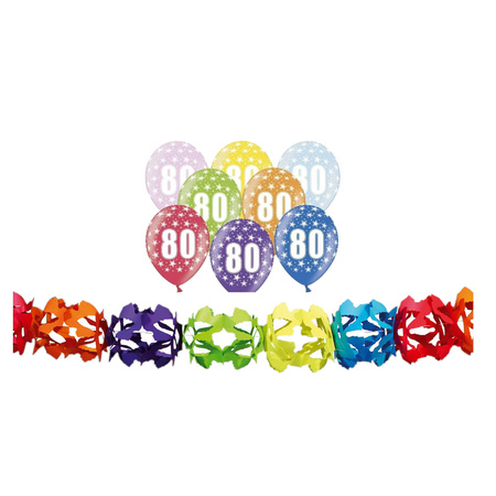Birthday party 80 years decoration package guirlande and balloons