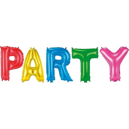 Verjaardag feest letters folie ballonnen PARTY en 50x latex ballonnen