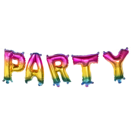 Verjaardag feest folie ballonenslinger set met tekst PARTY 300 cm