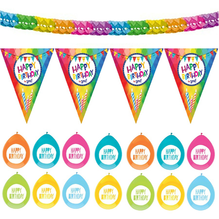 Birthday decorations package Happy Birthday - balloons/guirlande/flags