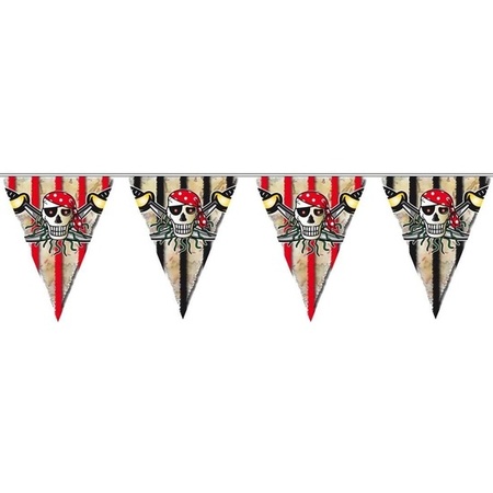 Pirate bunting red and black 6 meter