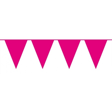 Magenta roze slinger met vlaggetjes 10 meter