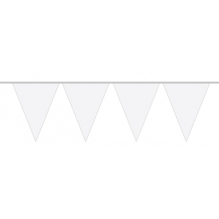 Witte slinger met vlaggetjes 10 meter