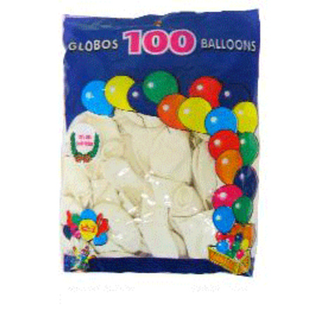 Witte feest ballonnen, 100 stuks