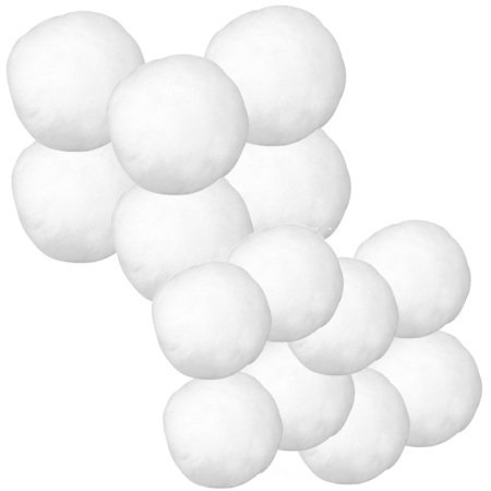 White deco snowballs set of 14x pieces 6 and 7,5 cm