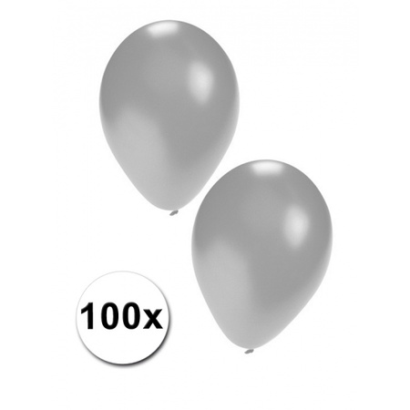 100 latex ballonnen zilverkleurig