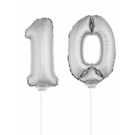 Opblaas cijfer 10 folie ballon 41 cm