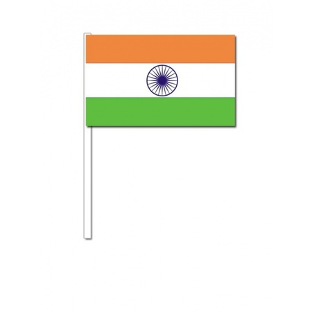 India zwaai vlaggetjes 12 x 24 cm