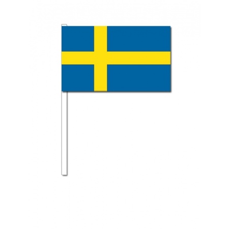 Zweden zwaai vlaggetjes 12 x 24 cm