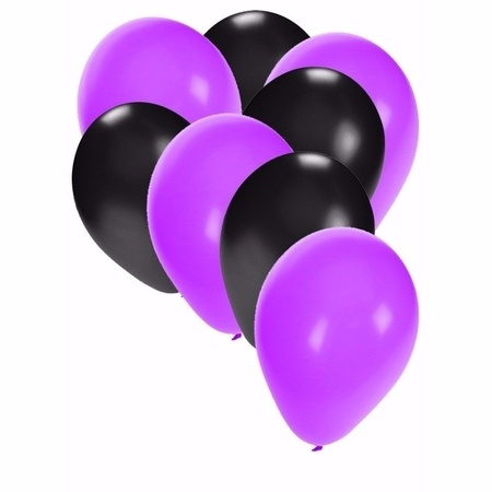 Zwart en paarse Halloween ballonnen 20 stuks